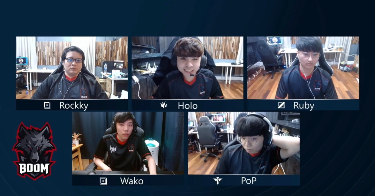 Boom Esports starting five on the PCS broadcast